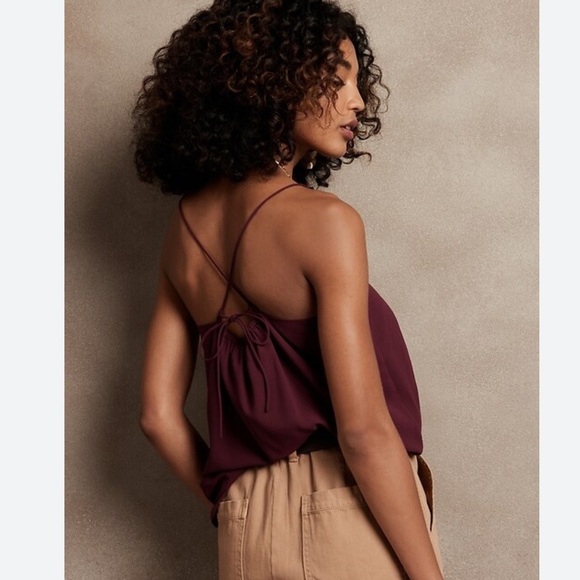 Banana Republic Tops - Banana republic maroon red lightweight spaghetti strap tank top-NWT